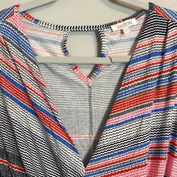 Weston faux rap short sleeve V-neck top - Picture 2 of 9